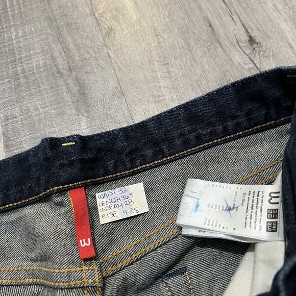Uniqlo Dark Wash Selvedge Straight Leg Japanese Button Fly Denim Jeans 'Men's 32 - Picture 6 of 6
